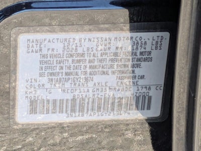 2016 Nissan Sentra 4dr Sdn I4 CVT SR