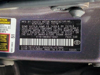 2019 Toyota Camry LE Auto (Natl)