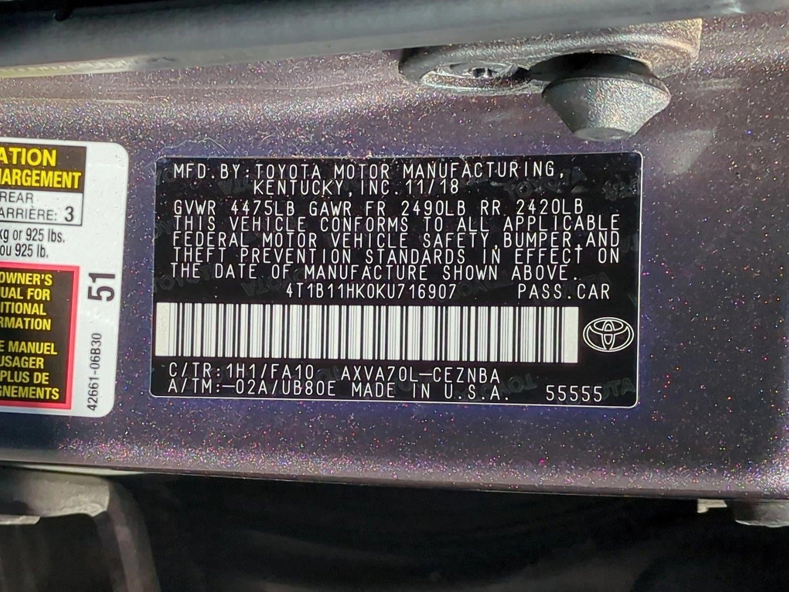 2019 Toyota Camry LE Auto (Natl)