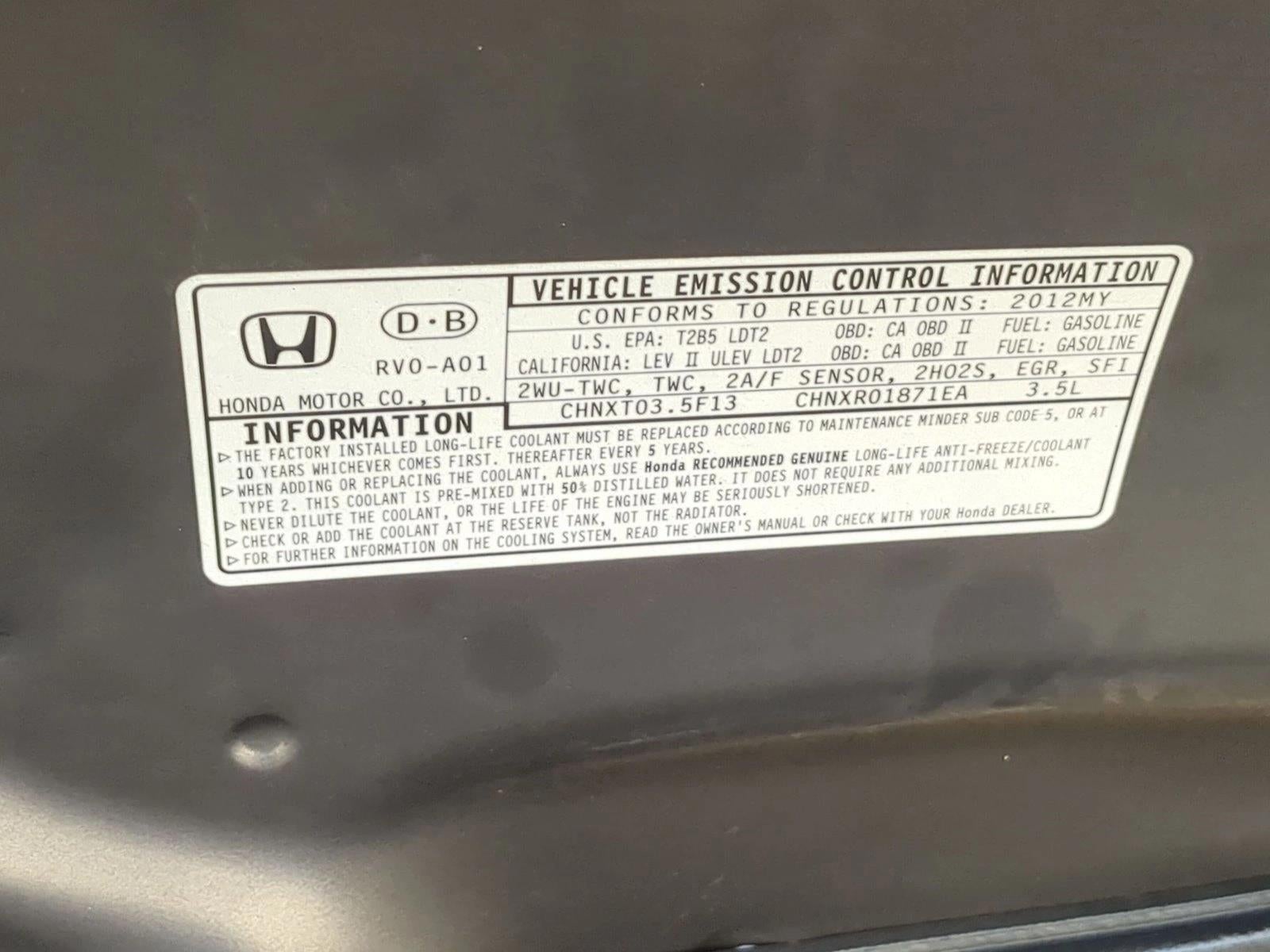 2012 Honda Odyssey Touring with DVD Rear Entertainment System and Navigation