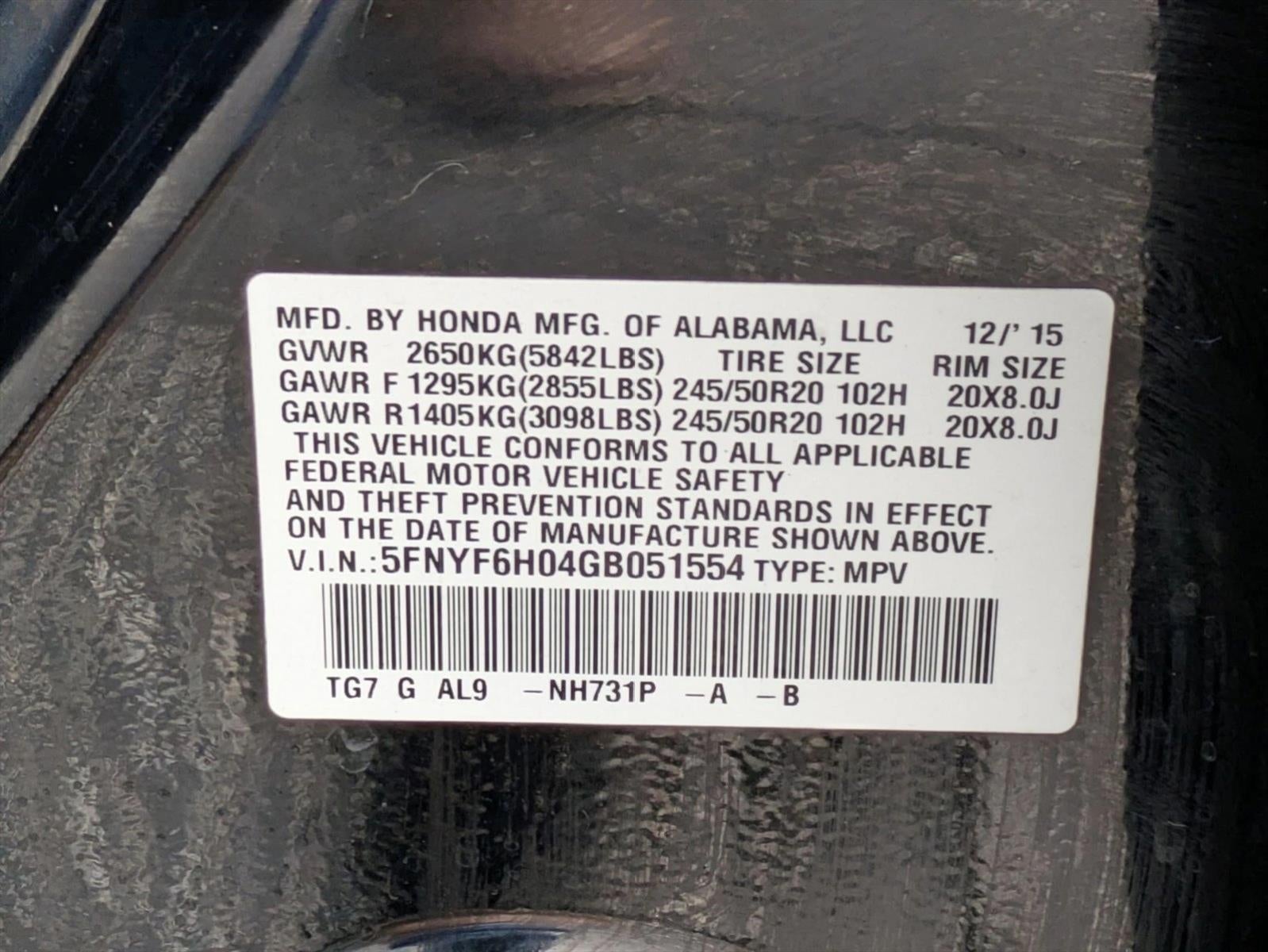 2016 Honda Pilot AWD 4dr Elite with DVD Rear Entertainment System and Navigation