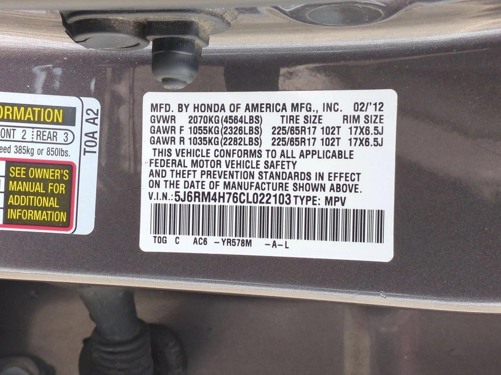 2012 Honda CR-V EX-L AWD with Navigation