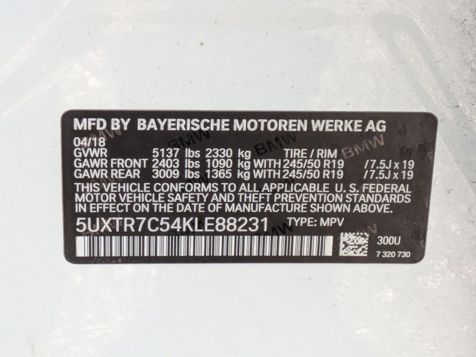 2019 BMW X3 sDrive30i Sports Activity Vehicle