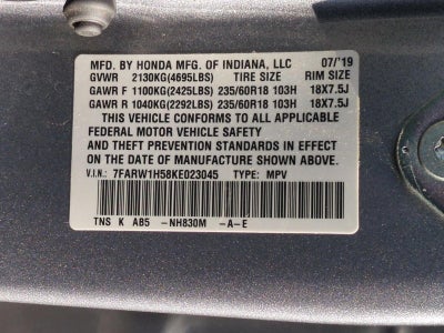 2019 Honda CR-V EX 2WD