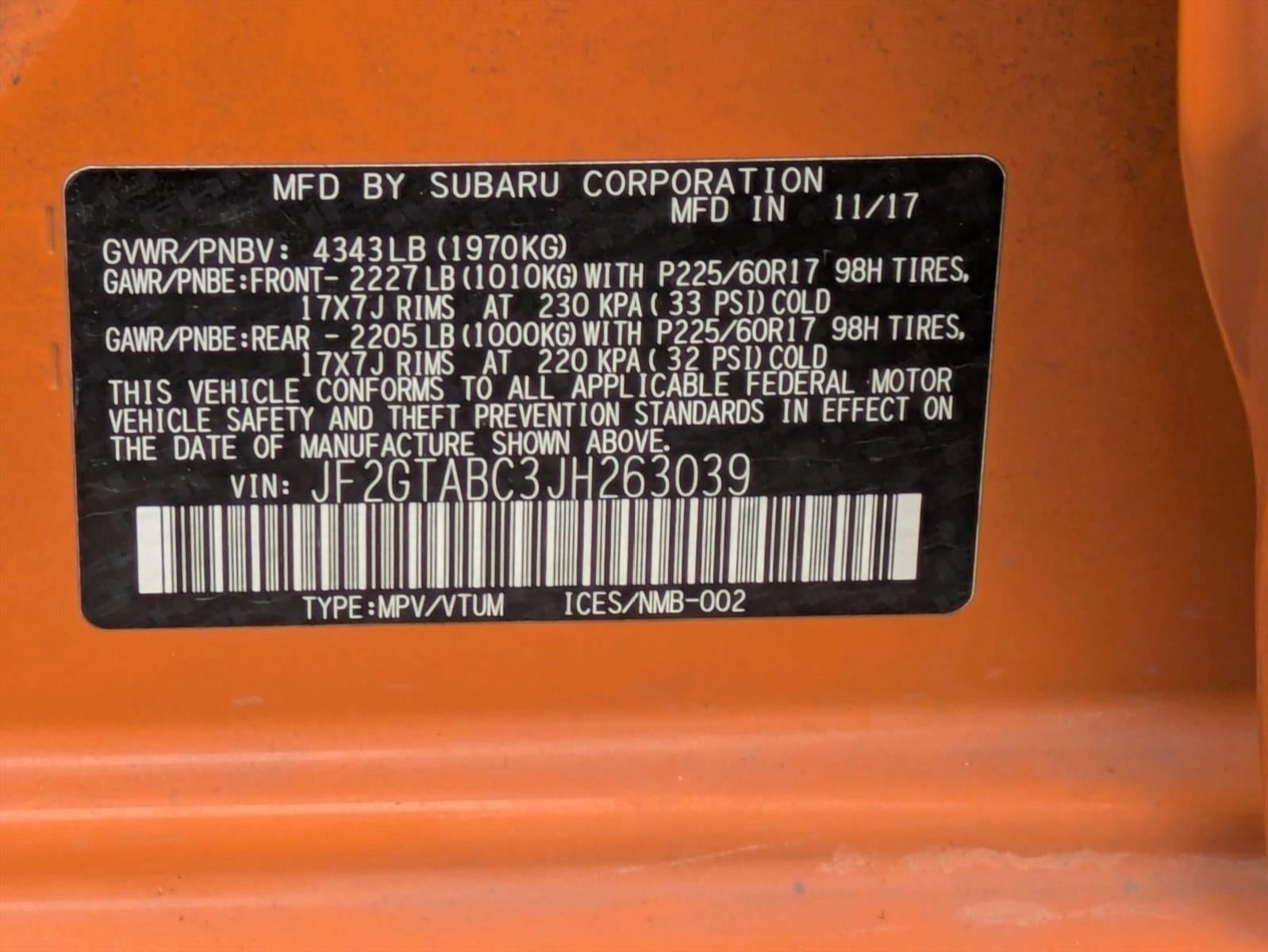 2018 Subaru Crosstrek 2.0i Premium CVT