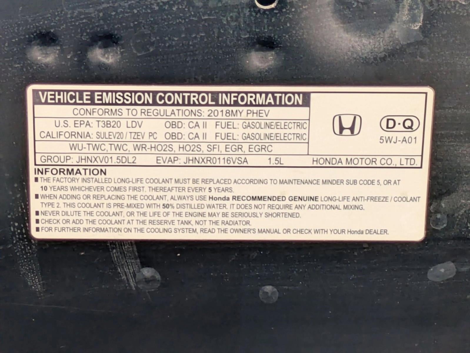 2018 Honda Clarity Plug-In Hybrid Sedan