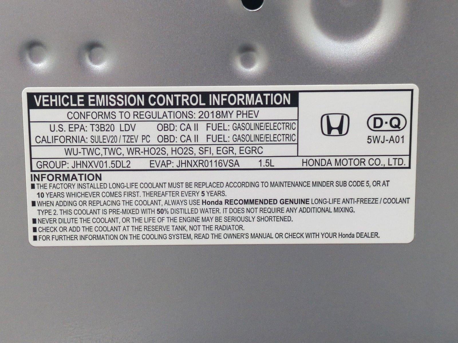 2018 Honda Clarity Plug-In Hybrid Touring Sedan