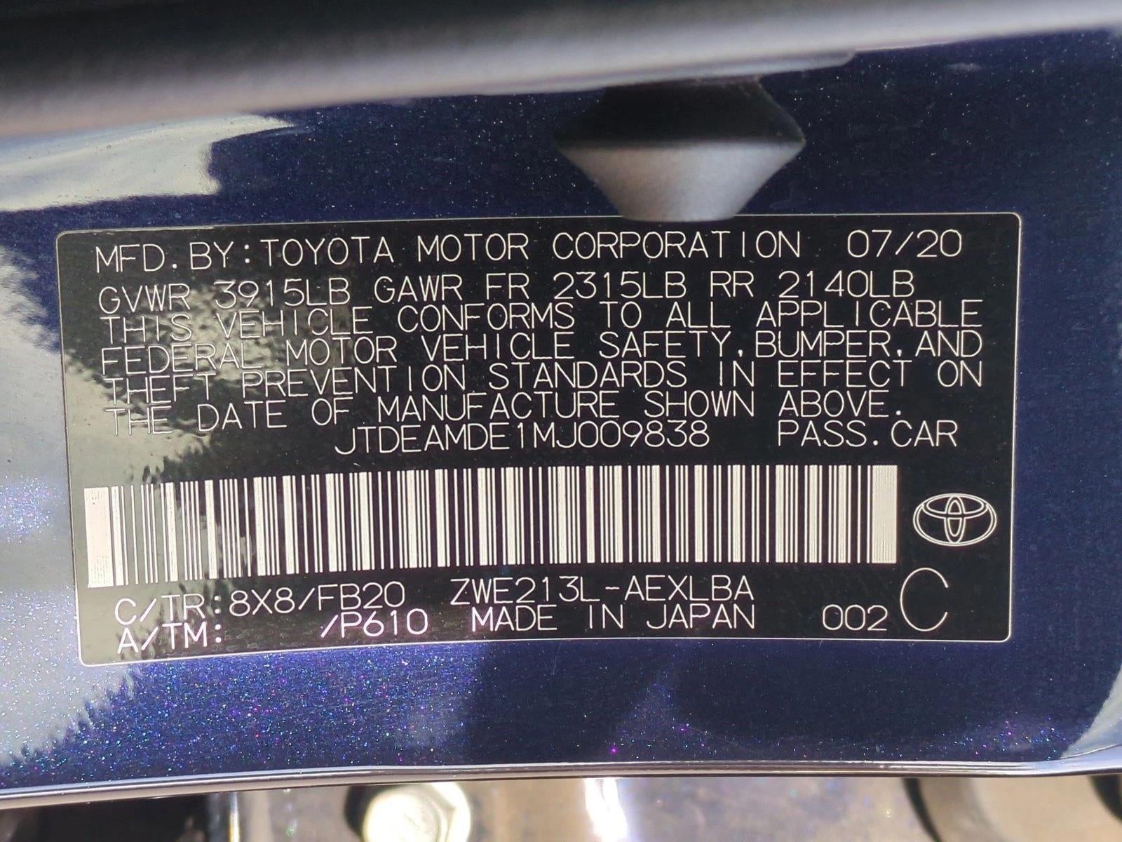 2021 Toyota Corolla Hybrid LE CVT (Natl)