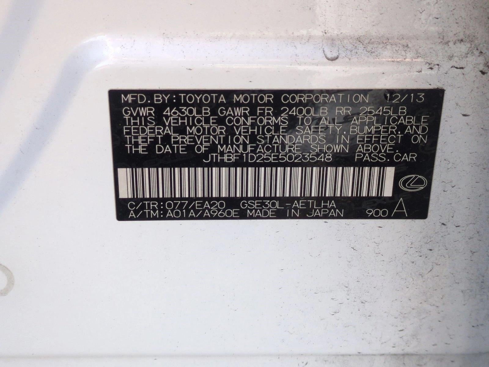 2014 Lexus IS 250 4dr Sport Sdn Auto RWD