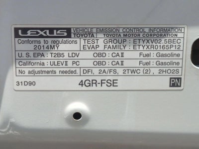 2014 Lexus IS 250 4dr Sport Sdn Auto RWD