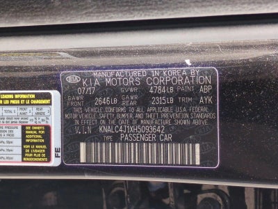 2017 Kia Cadenza Technology Sedan