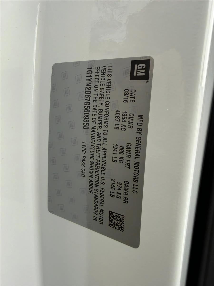 2016 Chevrolet Corvette Coupe Z06 1LZ