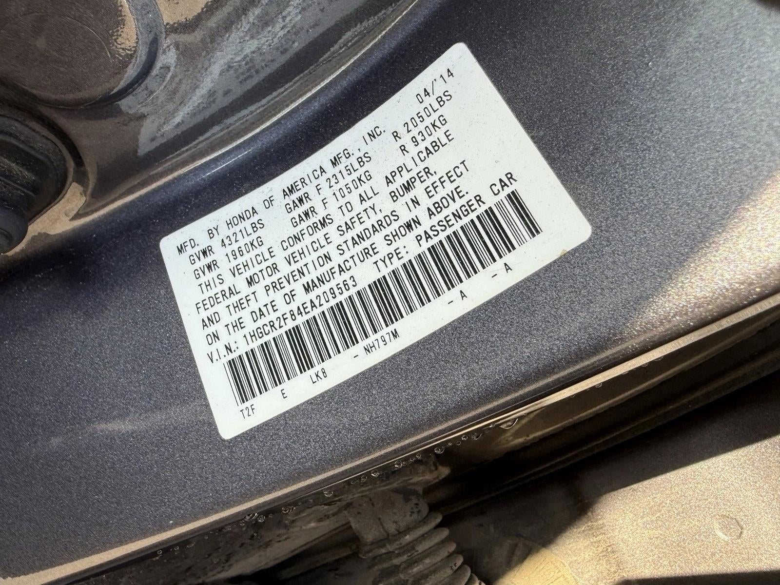 2014 Honda Accord Sedan EX-L CVT PZEV