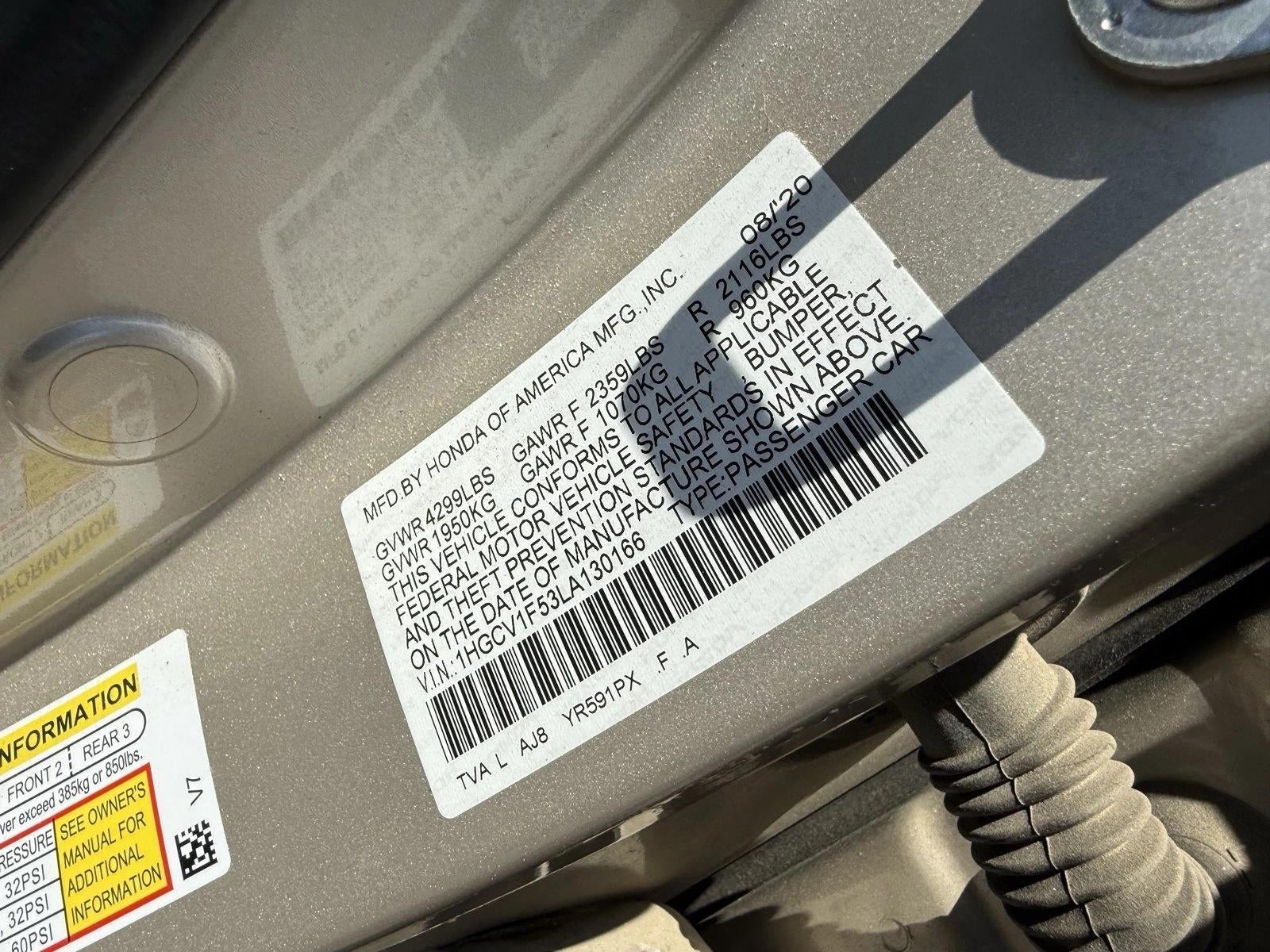 2020 Honda Accord Sedan EX-L 1.5T CVT