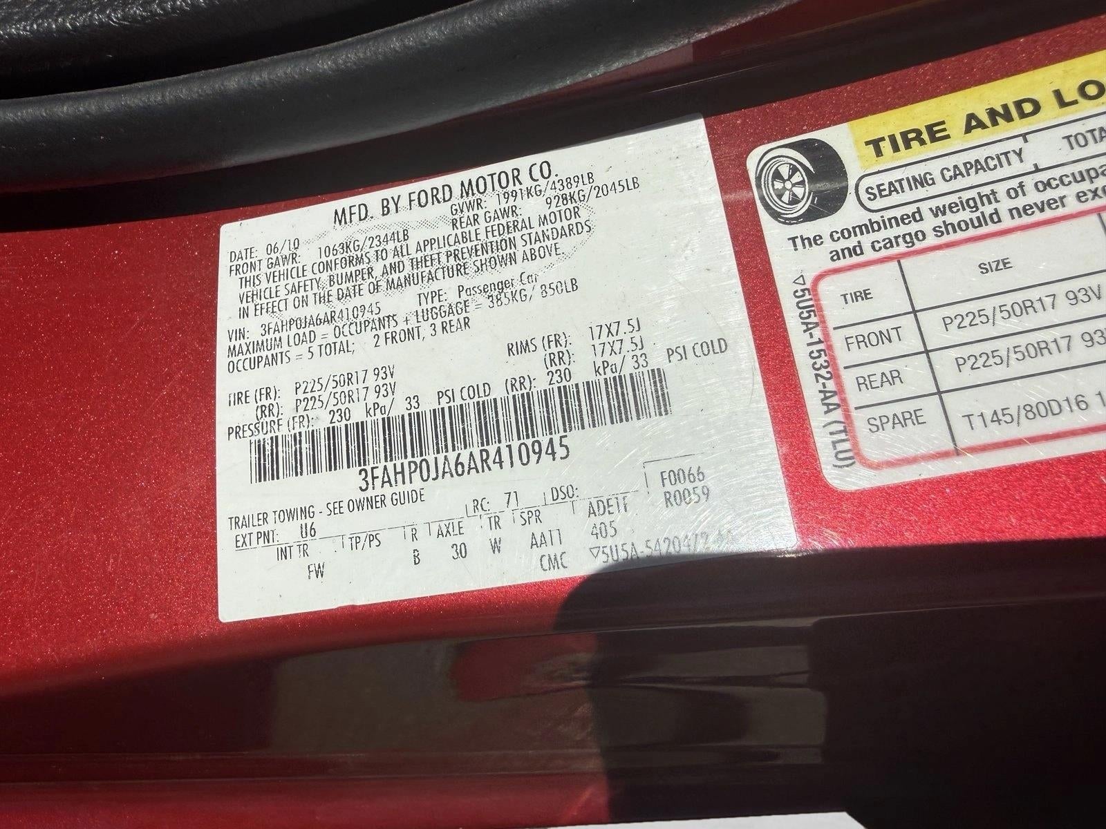 2010 Ford Fusion 4dr Sdn SEL FWD