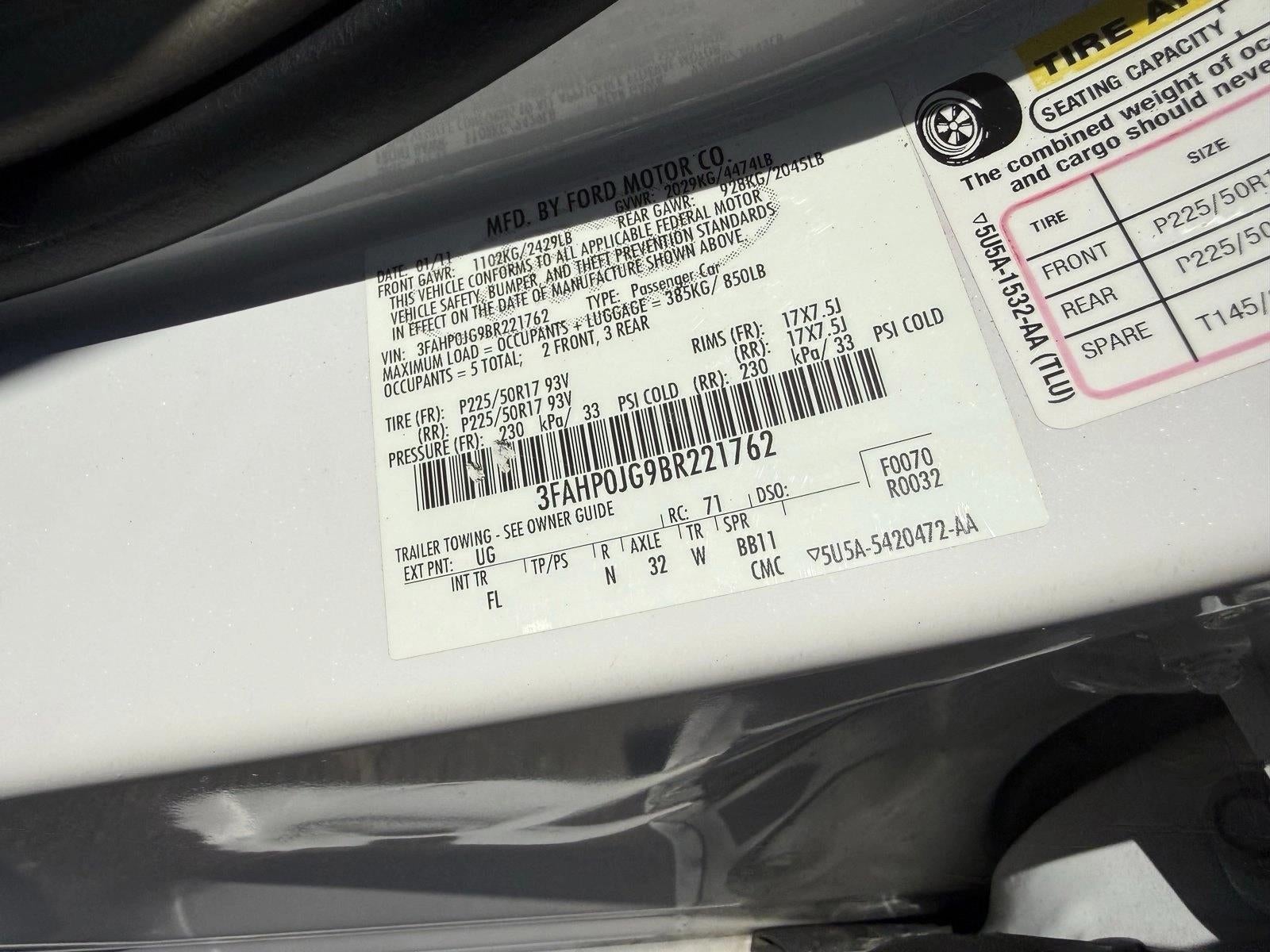 2011 Ford Fusion 4dr Sdn SEL FWD
