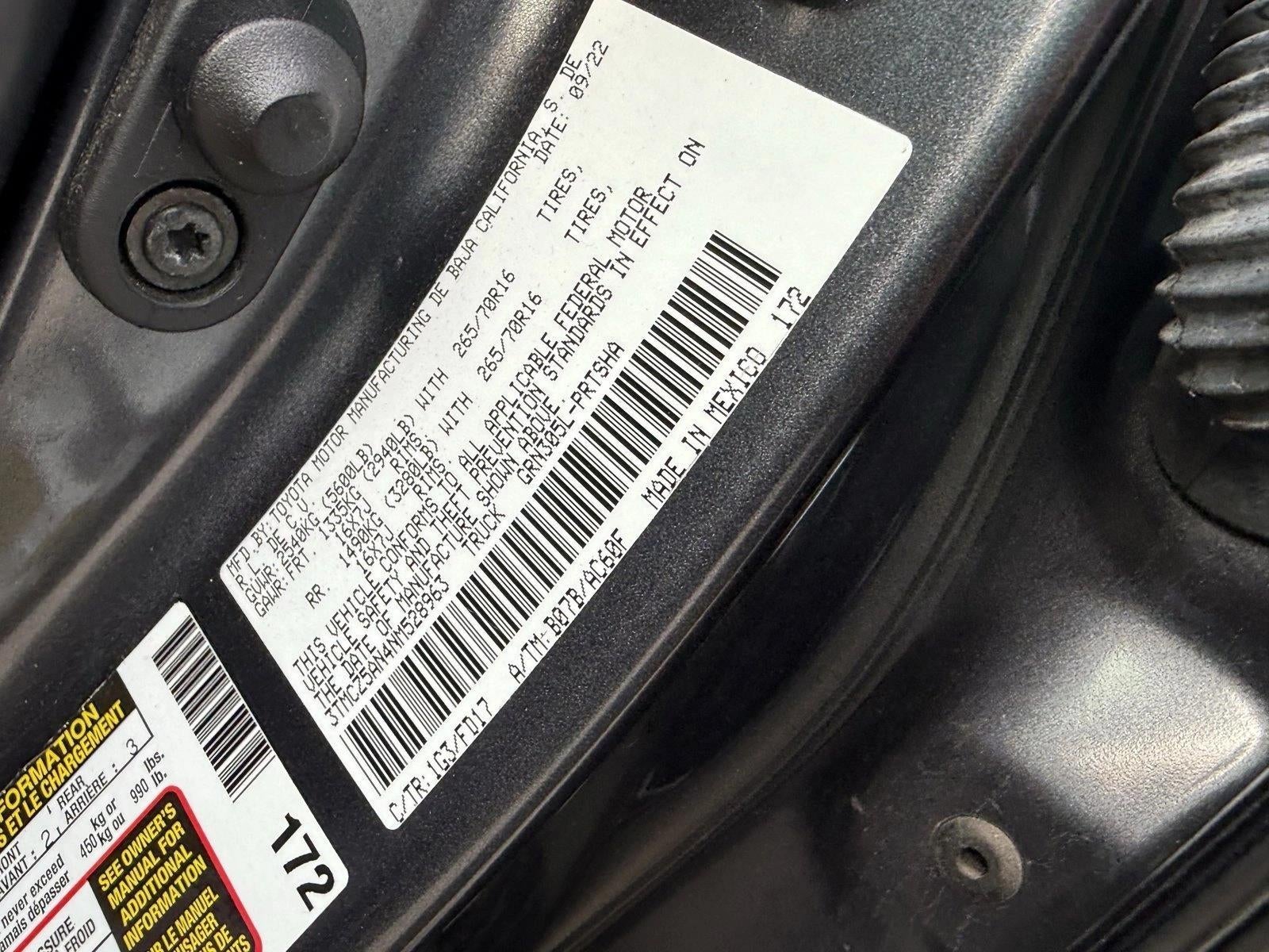 2022 Toyota Tacoma 4WD 4WD TRD Off Road Double Cab 5' Bed V6 AT (Natl)