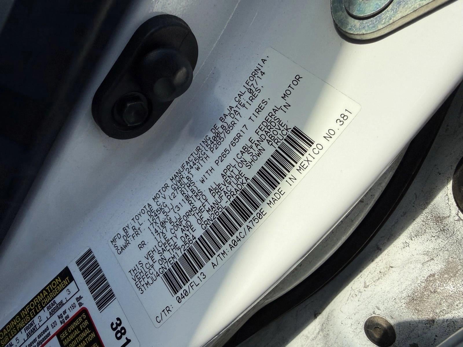 2014 Toyota Tacoma 2WD Double Cab Short Bed V6 Automatic PreRunner (Natl)