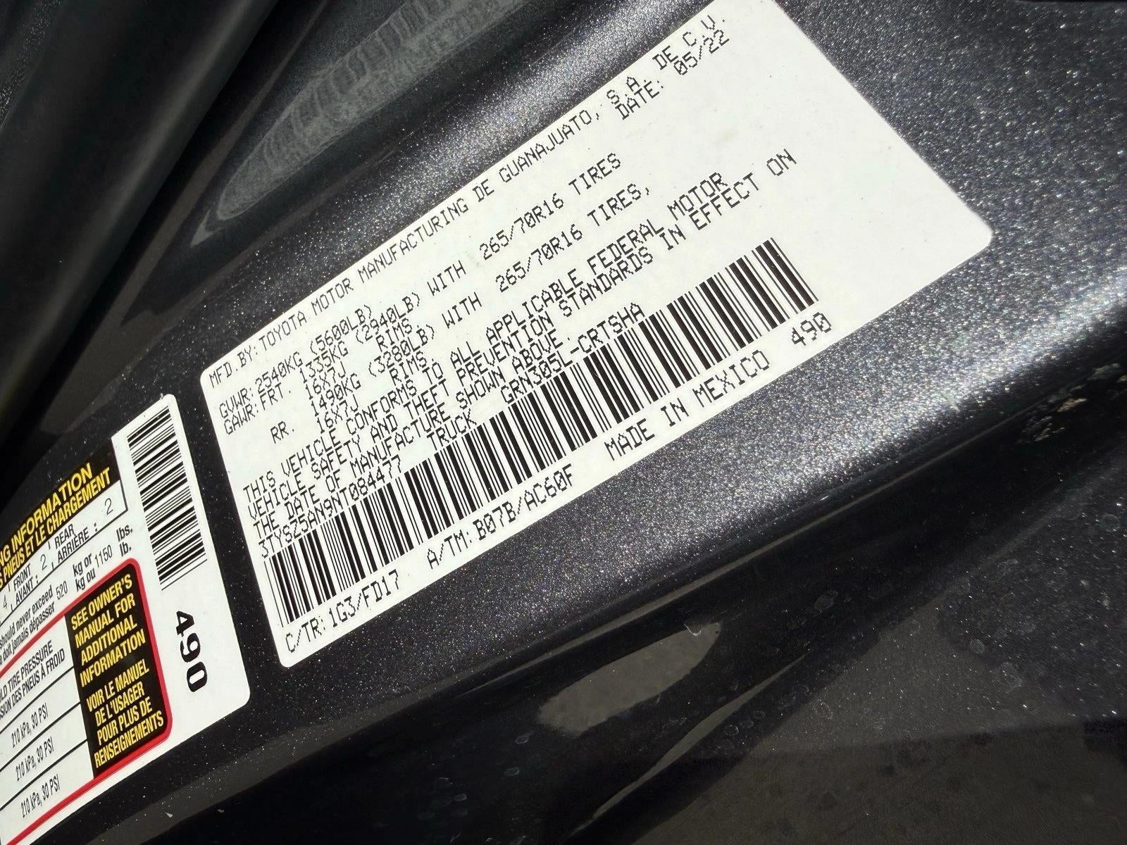 2022 Toyota Tacoma 4WD 4WD TRD Off Road Access Cab 6' Bed V6 AT (Natl)