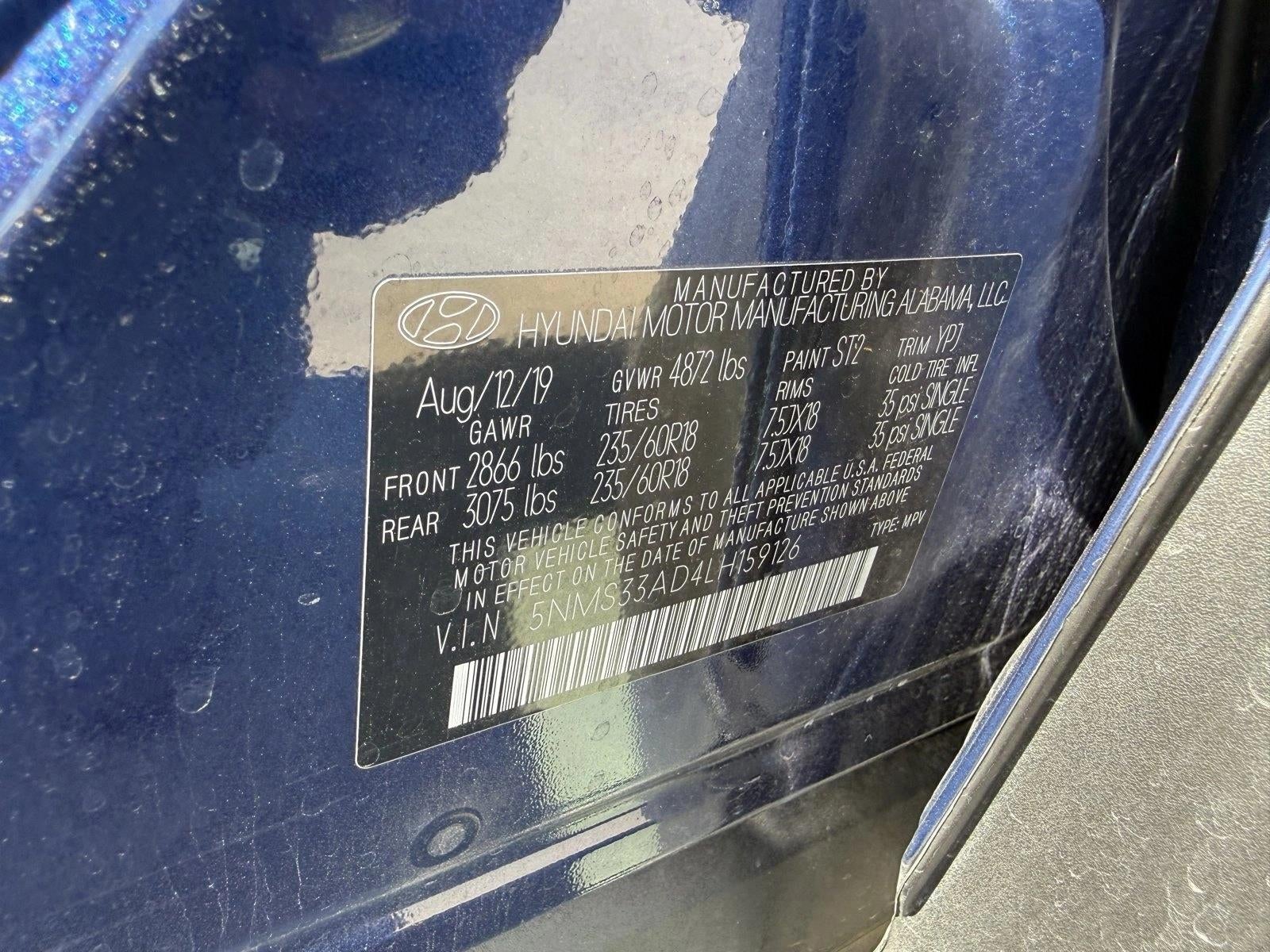 2020 Hyundai SANTA FE SEL 2.4L Auto FWD w/SULEV
