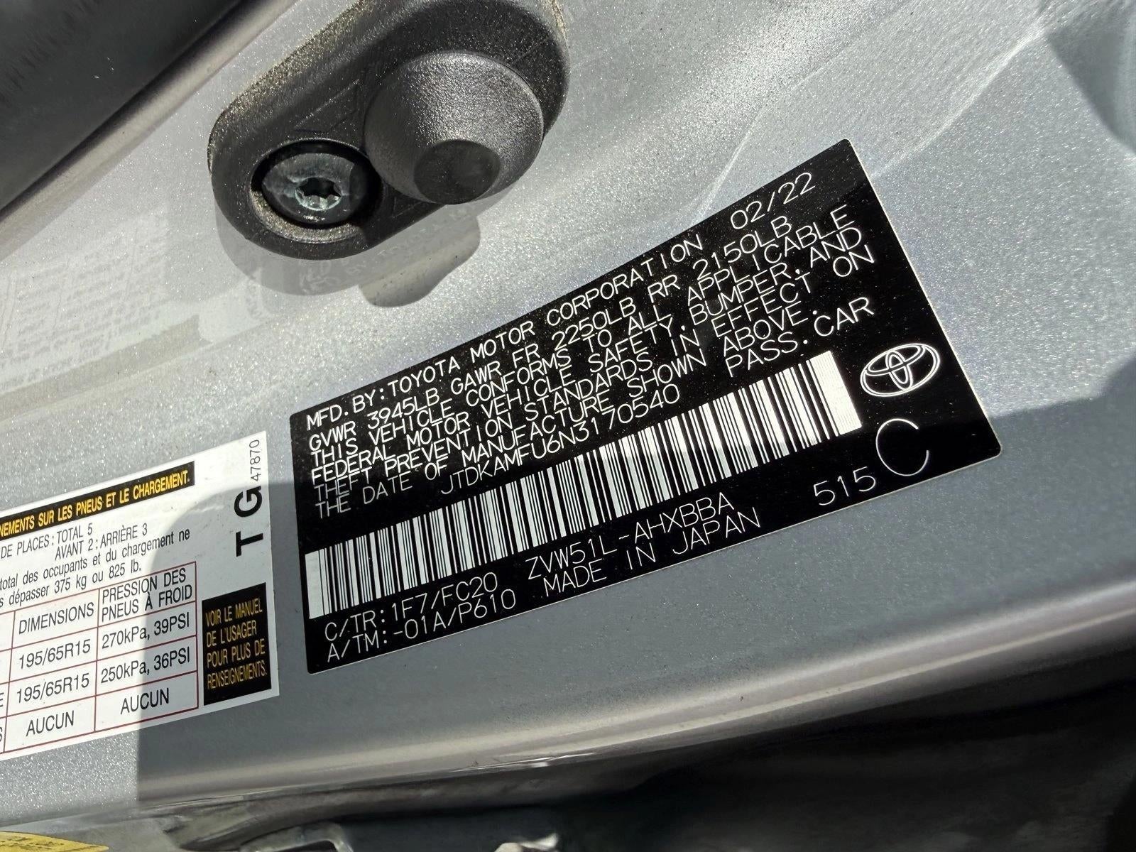 2022 Toyota Prius L Eco (Natl)