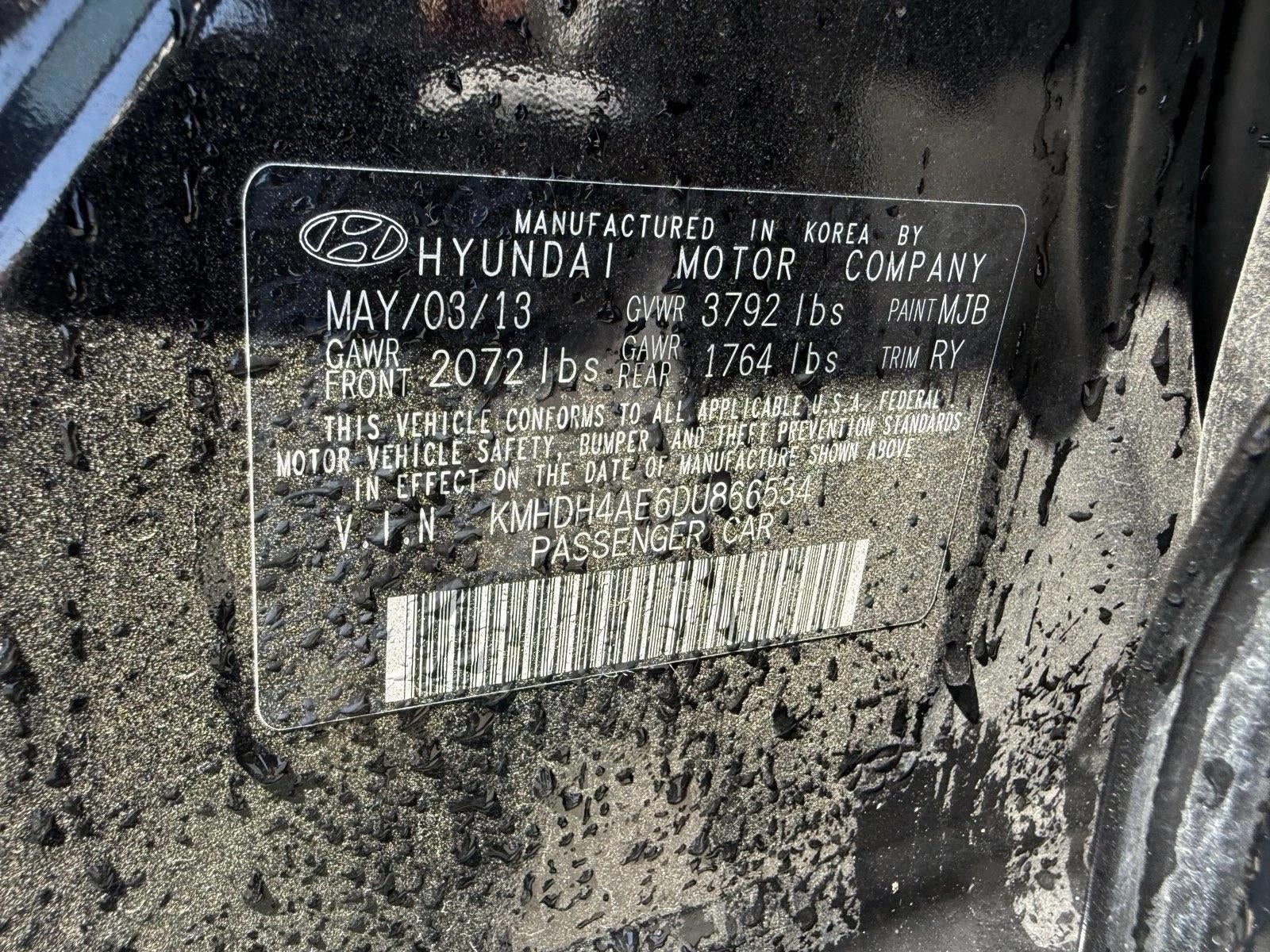 2013 Hyundai ELANTRA 4dr Sdn Auto Limited
