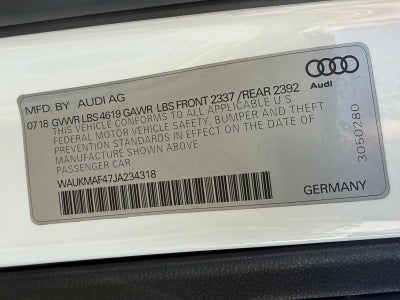 2018 Audi A4 2.0 TFSI ultra Premium S Tronic FWD