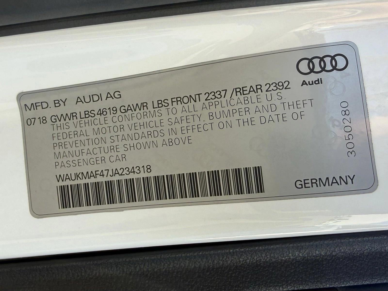 2018 Audi A4 2.0 TFSI ultra Premium S Tronic FWD