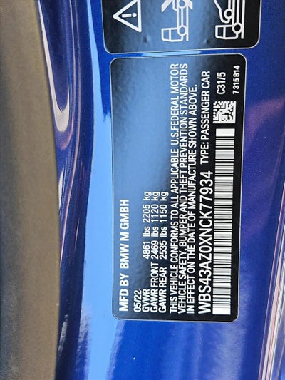 2022 BMW M4 M4 Competition xDrive Coupe
