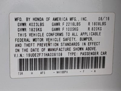 2017 Acura ILX Sedan w/Premium Pkg