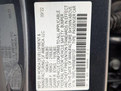 2022 Honda Civic Hatchback Sport Touring CVT
