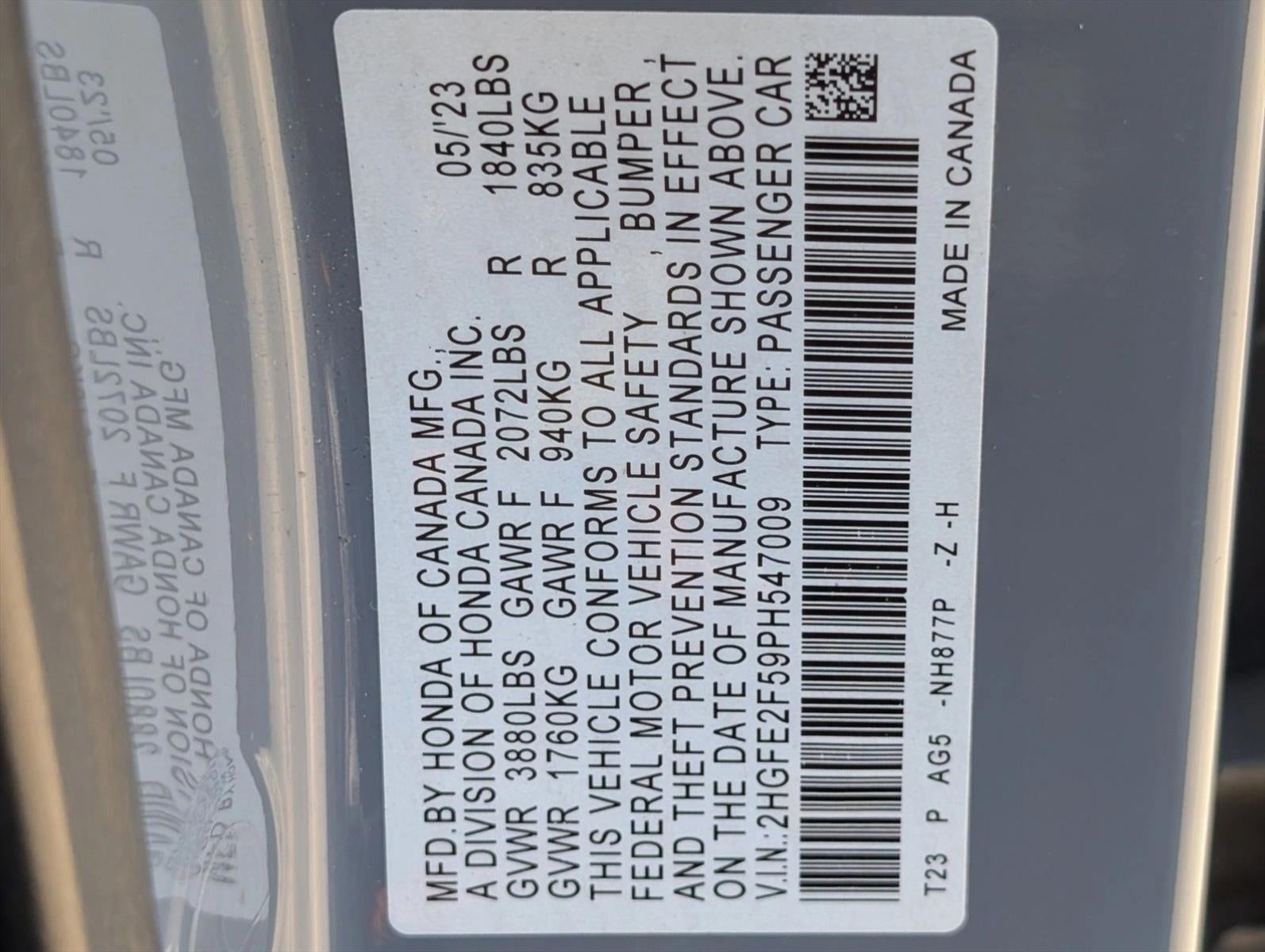 2023 Honda Civic Sedan Sport CVT