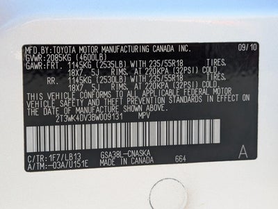 2011 Toyota RAV4 FWD 4dr V6 5-Spd AT Sport (Natl)