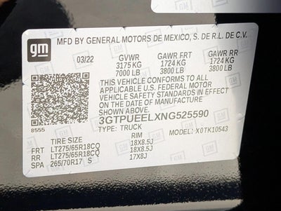 2022 GMC Sierra 1500 Crew Cab Short Box 4-Wheel Drive AT4
