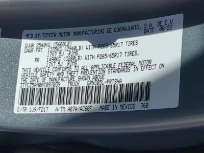 2022 Toyota Tacoma 4WD 4WD TRD Sport Double Cab 5' Bed V6 AT (Natl)