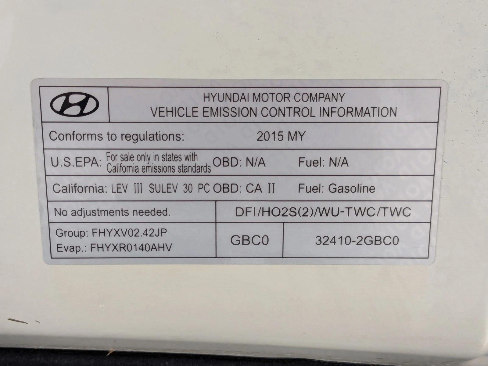 2015 Hyundai SONATA 4dr Sdn 2.4L SE PZEV