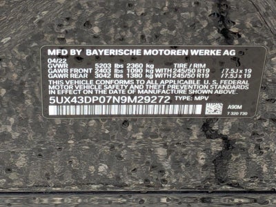2022 BMW X3 sDrive30i Sports Activity Vehicle