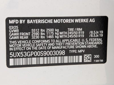 2025 BMW X3 30 xDrive Sports Activity Vehicle
