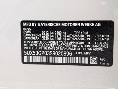 2025 BMW X3 30 xDrive Sports Activity Vehicle