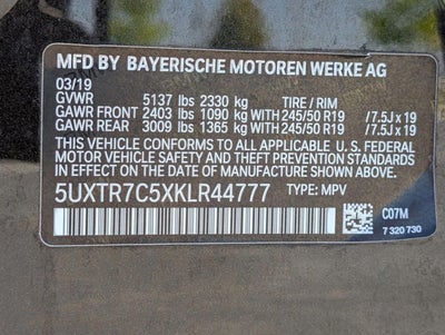2019 BMW X3 sDrive30i Sports Activity Vehicle