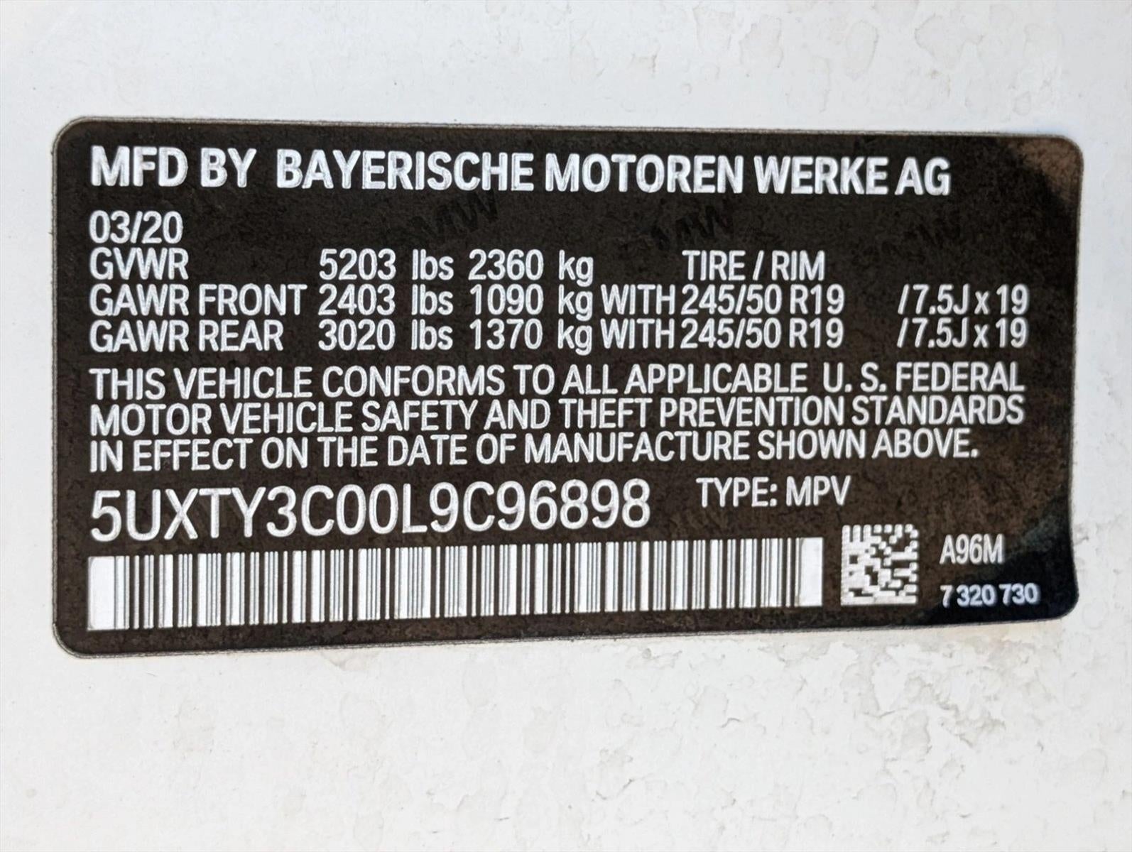 2020 BMW X3 sDrive30i Sports Activity Vehicle