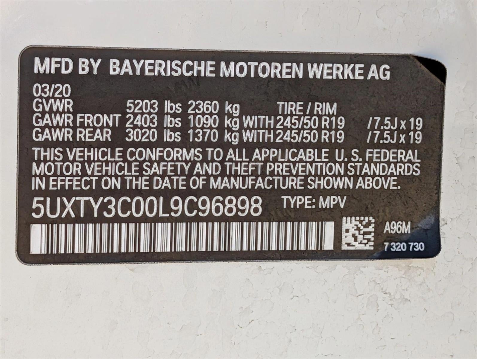 2020 BMW X3 sDrive30i Sports Activity Vehicle