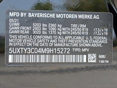 2021 BMW X3 sDrive30i Sports Activity Vehicle