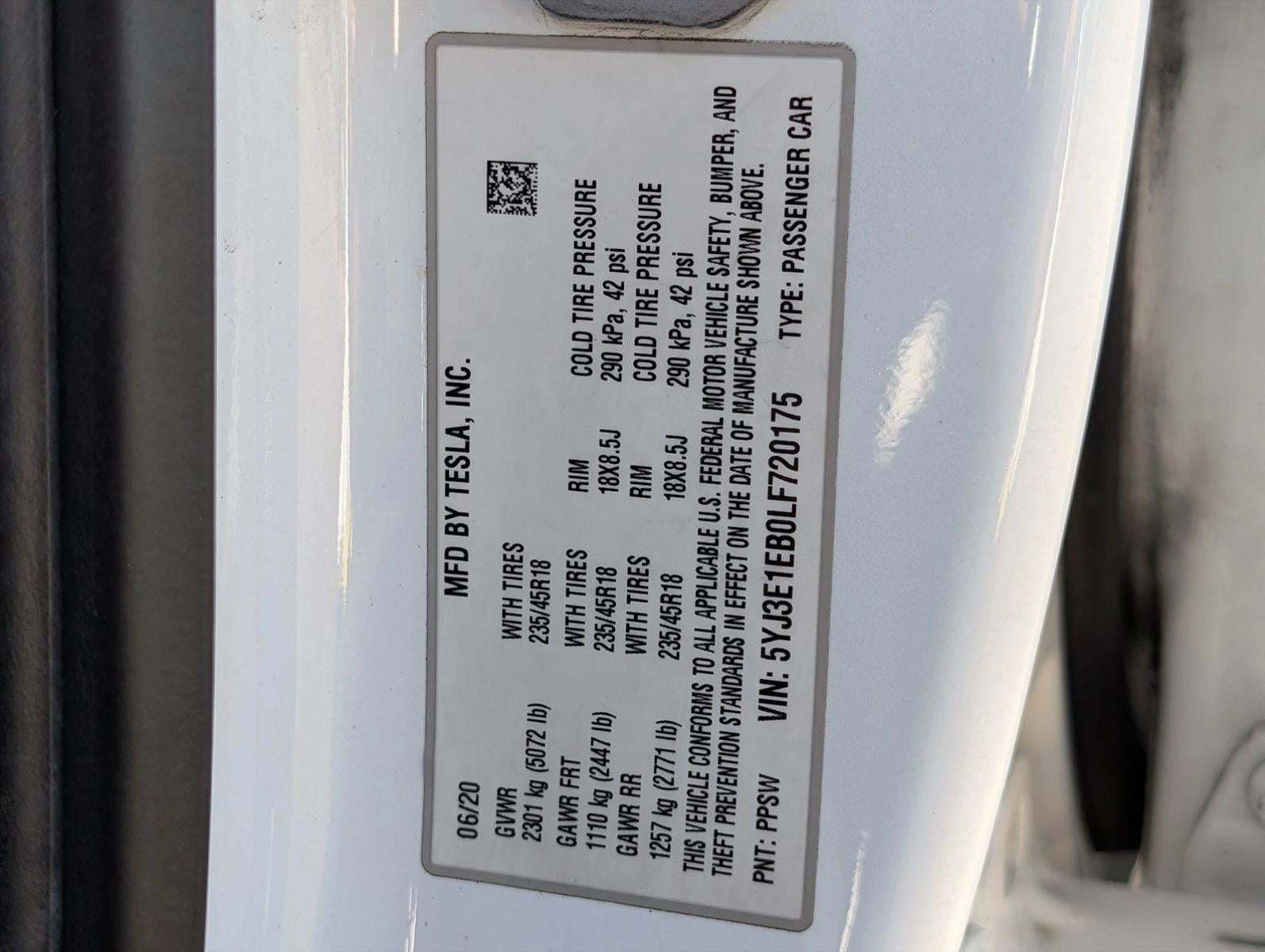 2020 Tesla Model 3 Long Range AWD