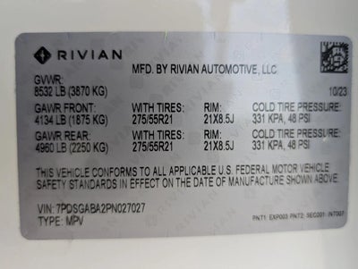 2023 Rivian R1S Adventure Quad-Motor Large Pack