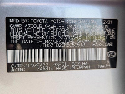 2022 Lexus IS 350 F SPORT RWD