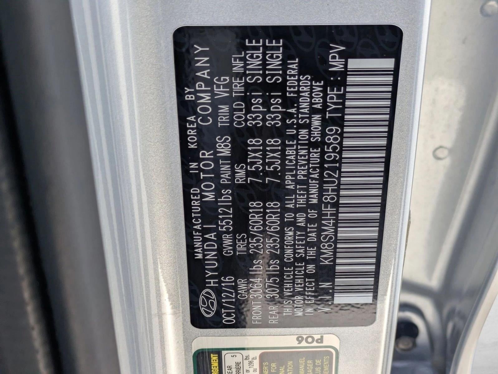 2017 Hyundai SANTA FE SE 3.3L Auto