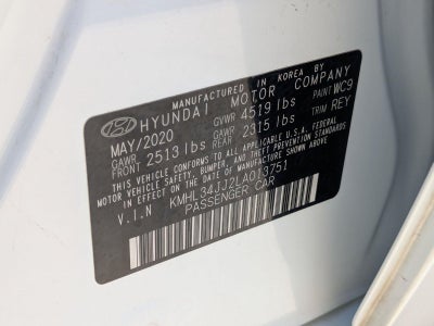 2020 Hyundai SONATA Hybrid SEL 2.0L