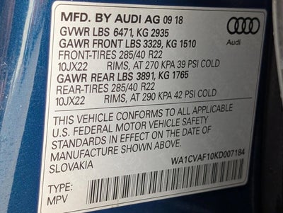 2019 Audi Q8 Prestige 55 TFSI quattro