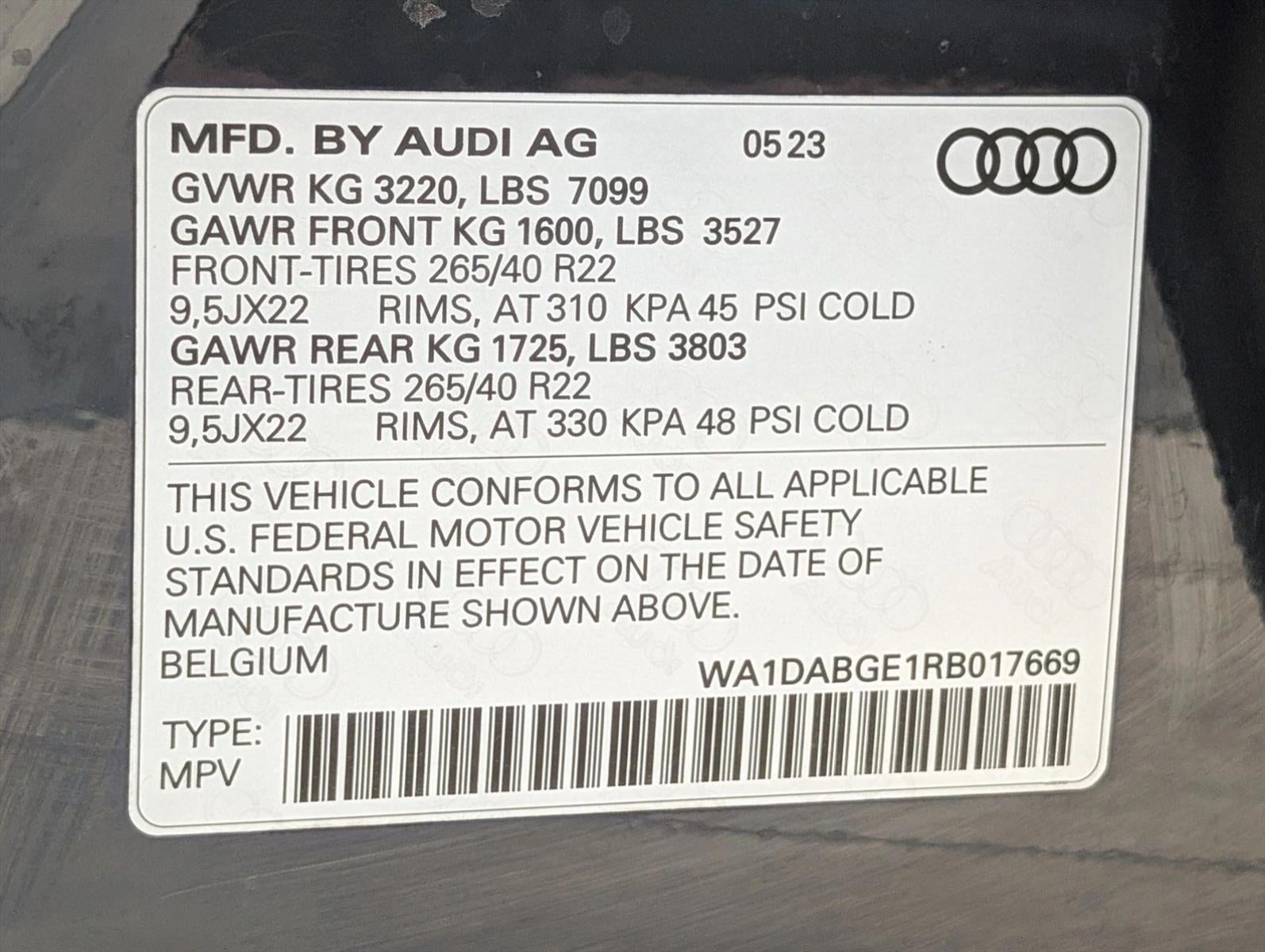 2024 Audi Q8 e-tron Sportback S line Prestige quattro